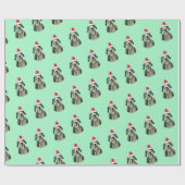 Harlequin Great Dane mit Weihnachtsmannmütze Geschenkpapier (Flach)