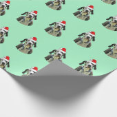 Harlequin Great Dane mit Weihnachtsmannmütze Geschenkpapier (Ecke)