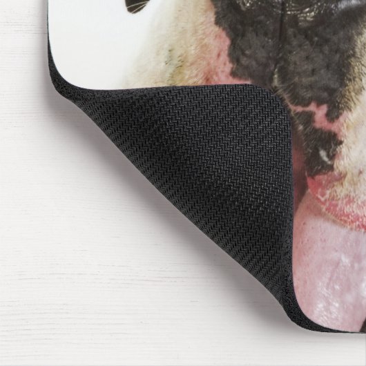 Harlequin Great Dane, nah auf Weiß Mousepad (Ecke)