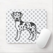 Harlequin Great Dane Niedlich Cartoon Dog Mousepad (Mit Mouse)