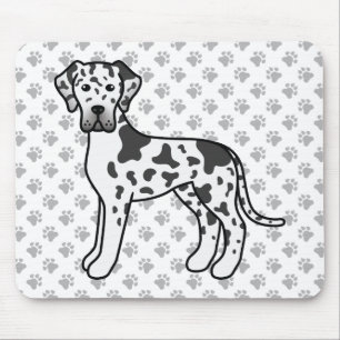 Harlequin Great Dane Niedlich Cartoon Dog Mousepad