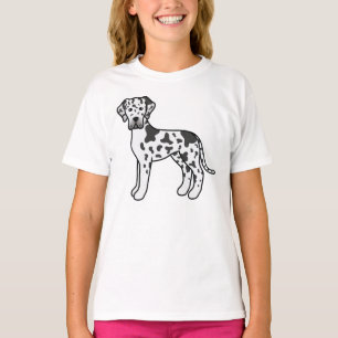 Harlequin Great Dane Niedlich Cartoon Dog T-Shirt