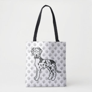 Harlequin Great Dane Niedlich Cartoon Dog Tasche