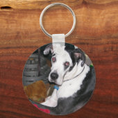 Harlequin Great Dane Schlüsselanhänger (Vorderseite)