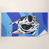 Harlequin Great Dane Strandtuch (Vorderseite)