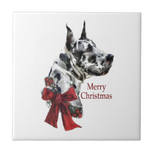 Harlequin Great Dane Weihnachten Fliese