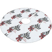 Harlequin Great Dane Weihnachten Polyester Weihnachtsbaumdecke (Schrägansicht)