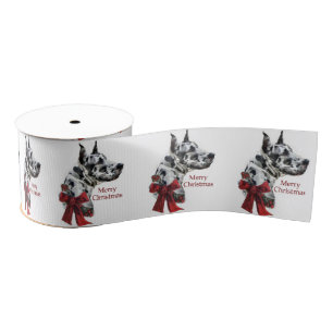 Harlequin Great Dane Weihnachten Ripsband