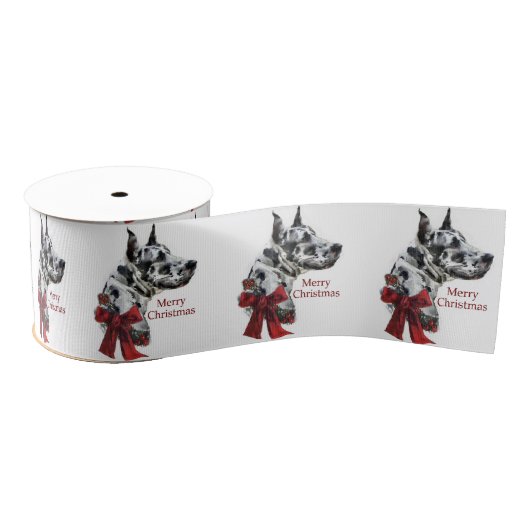 Harlequin Great Dane Weihnachten Ripsband (Spule)