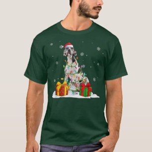 Harlequin Great Dane Weihnachtsbaum Lichter Xmas P T-Shirt