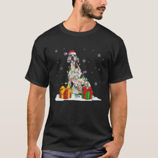 Harlequin Great Dane Weihnachtsbaum Lichter Xmas P T-Shirt