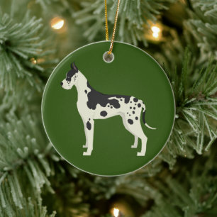 Harlequin Great Dane Weihnachtsdekoration Keramik Ornament