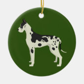 Harlequin Great Dane Weihnachtsdekoration Keramik Ornament (Vorne)