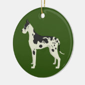 Harlequin Great Dane Weihnachtsdekoration Keramik Ornament (Links)