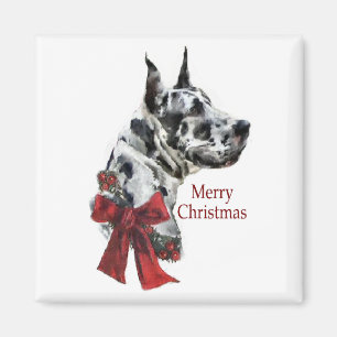 Harlequin Great Dane Weihnachtsgeschenk Magnet