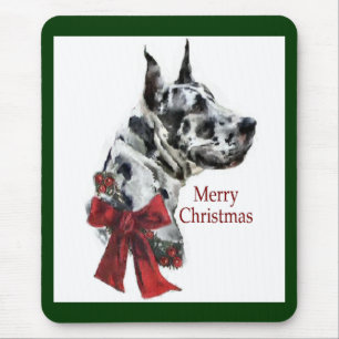Harlequin Great Dane Weihnachtsgeschenk Mousepad