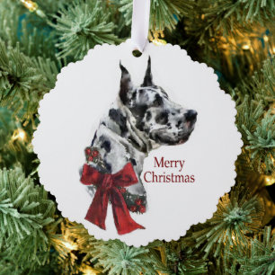 Harlequin Great Dane Weihnachtsgeschenk Ornament Karte