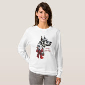 Harlequin Great Dane Weihnachtsgeschenk T-Shirt (Vorne ganz)