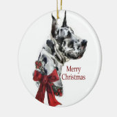 Harlequin Great Dane Weihnachtsgeschenke Ornament (Links)