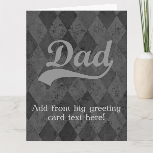 Harlequin Grey Shades Dad Father's Day Karte (Vorderseite)