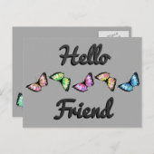 "Harlequin" (Hallo Freund) Postkarte (Vorne/Hinten)