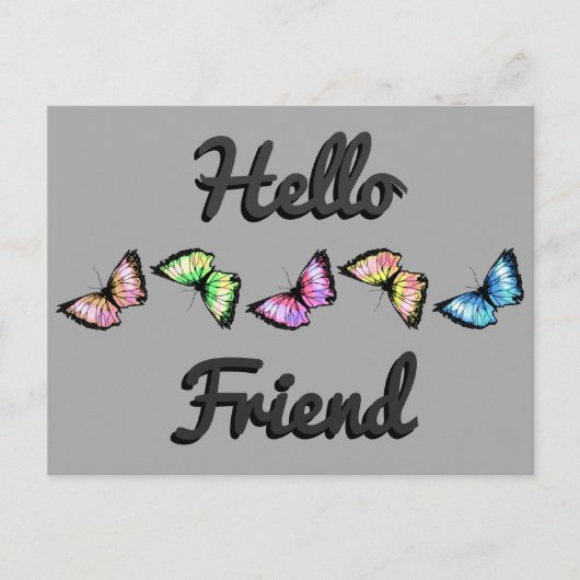 "Harlequin" (Hallo Freund) Postkarte (Vorderseite)