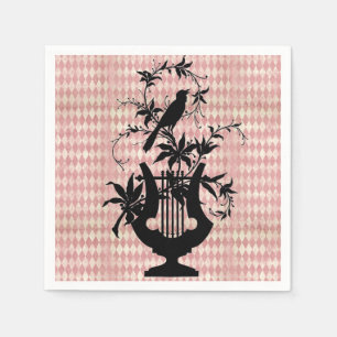 Harlequin Harp Bird Silhouette Cocktail Napkins Serviette