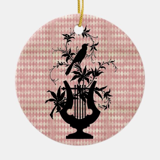 Harlequin Harp Bird Silhouette Ornament (Vorne)
