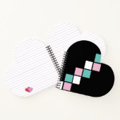 Harlequin Heart Notebook (Schwarz, Aqua & Pink) Notizblock (Innenseite)