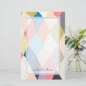 Harlequin Hopscotch - Muster der Raute Briefpapier (Stehend Vorderseite)