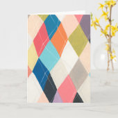 Harlequin Hopscotch - Muster der Raute Karte (Gelbe Blume)