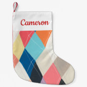 Harlequin Hopscotch - Muster der Raute Kleiner Weihnachtsstrumpf (Vorderseite)