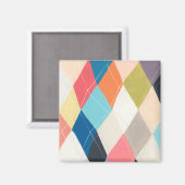 Harlequin Hopscotch - Muster der Raute Magnet (Vorderseite/Rückseite)