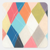 Harlequin Hopscotch - Muster der Raute Quadratischer Aufkleber (Vorderseite)