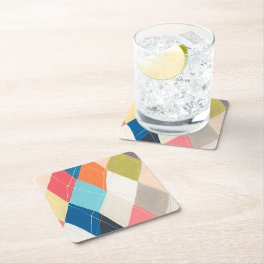 Harlequin Hopscotch - Muster der Raute Rechteckiger Pappuntersetzer (Vor Ort)