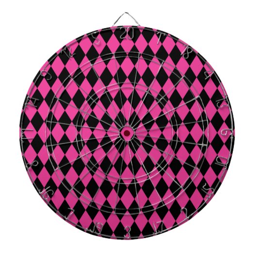 Harlequin Hot Pink und Black Dartscheibe (vorne)