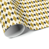 Harlequin in Gold, Schwarz, Creme Geschenkpapier (Rolleneckpunkt)