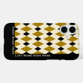 Harlequin in Gold, Schwarz, Creme (Personalisiert) Case-Mate iPhone Hülle (Rückseite (Horizontal))