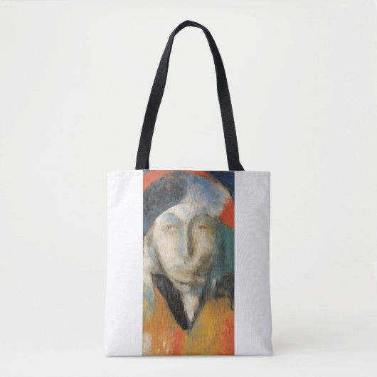 Harlequin in Rot: Künstlerische Tote Tasche (Vorderseite)