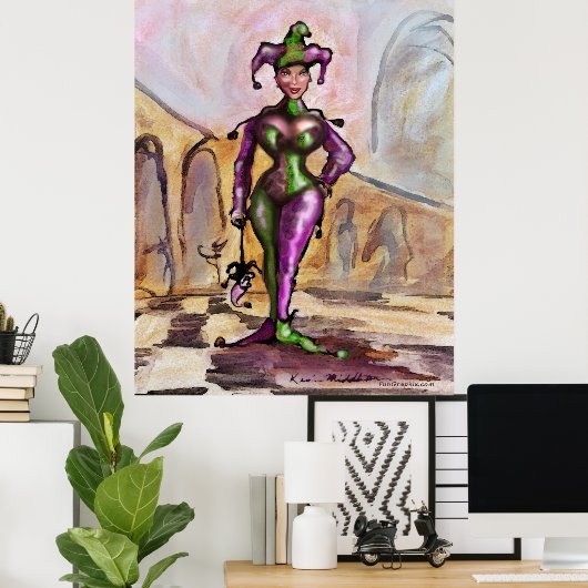 Harlequin Jester Poster (Heimbüro)