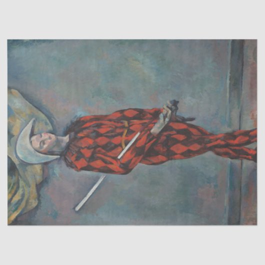 Harlequin (Joker) (von Paul Cézanne) Seidenpapier (Vorderseite)
