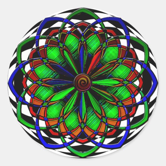 Harlequin Kariert Nr. 3 (Stickers) Runder Aufkleber (Vorderseite)