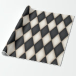 Harlequin Karo Mittelalterliches Festival Geschenkpapier<br><div class="desc">Dieses Verpackungspapier hat ein elegantes Harlequin-Muster aus schwarzen und antiken weißen Diamanten. Ideal für Kunsthandwerk und Dekoration.</div>