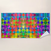 [Harlequin-Krawatte-Färbung] Diamant-Fraktal geprü Strandtuch (Vorderseite)