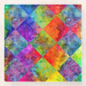 [Harlequin-Krawatte-Färbung] Karond-Fraktal geprüf Glasuntersetzer (Vorderseite)