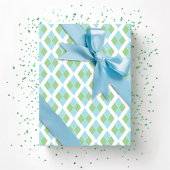 Harlequin Lattice in Green and Aqua Geschenkpapier