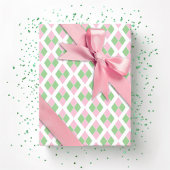 Harlequin Lattice in Pink and Green Geschenkpapier