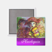 HARLEQUIN lila Amethyst Magnet (Vorderseite/Rückseite)