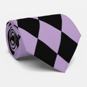 Harlequin Lilac und Black Krawatte (Gerollt)