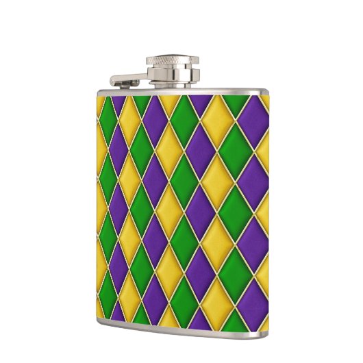 Harlequin Mardi Gras Flachmann (Links)